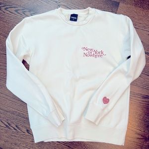 New York or Nowhere “Lovers” Crewneck Sweatshirt - Ecru/Rose